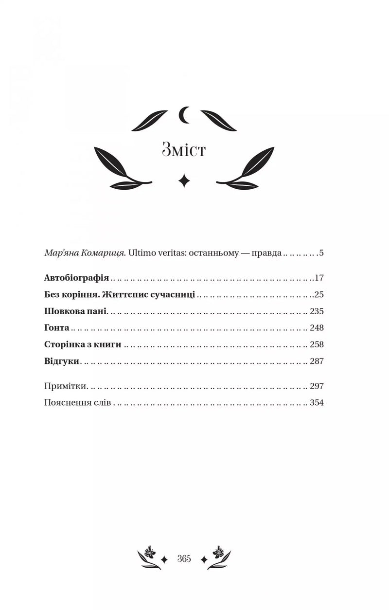 Ілюстрована сторінка змісту української книги з декоративними елементами — українська книгарня онлайн | BookCafe