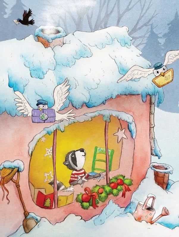 Ілюстрована обкладинка дитячої книжки з зимовою хатинкою та тваринками — дитячі книжки українською | BookCafe