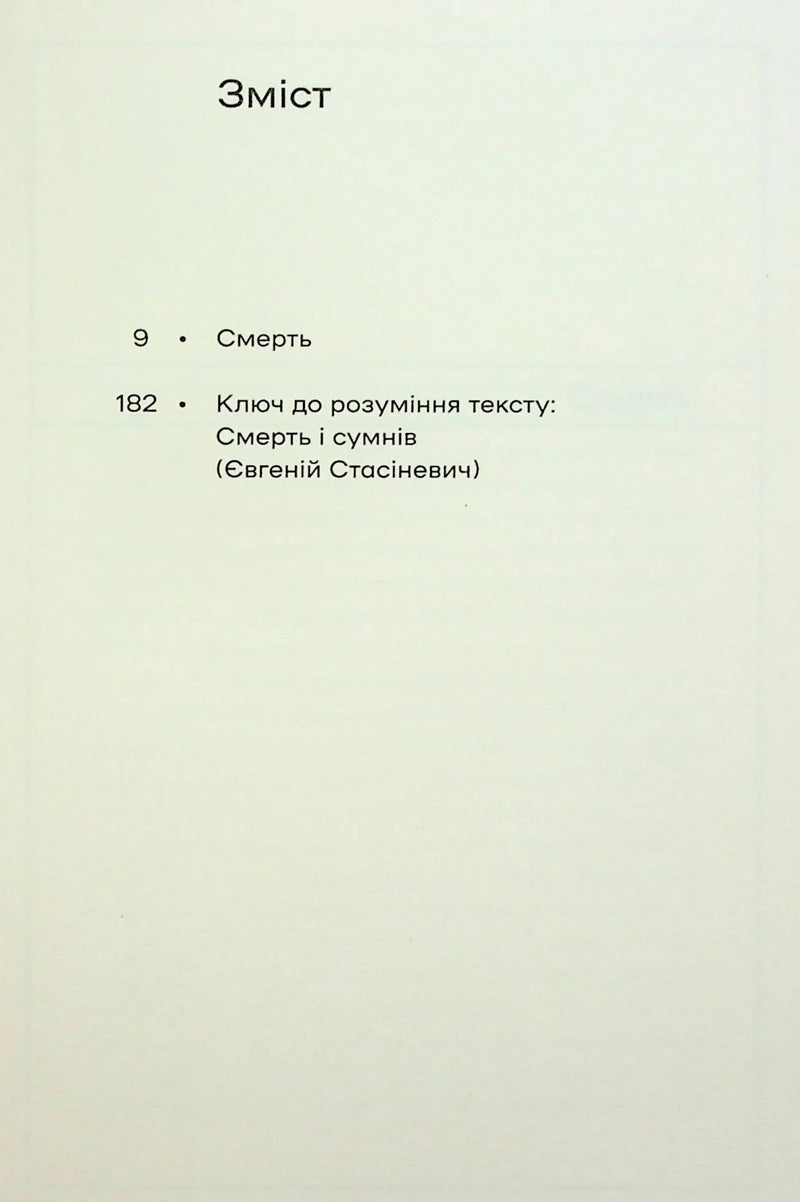 Сторінка змісту української книги з простим макетом — книги українською в Польщі | BookCafe