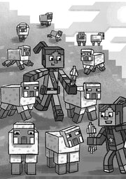 Ілюстрація з персонажами Minecraft у піксельному стилі — манга українською | BookCafe