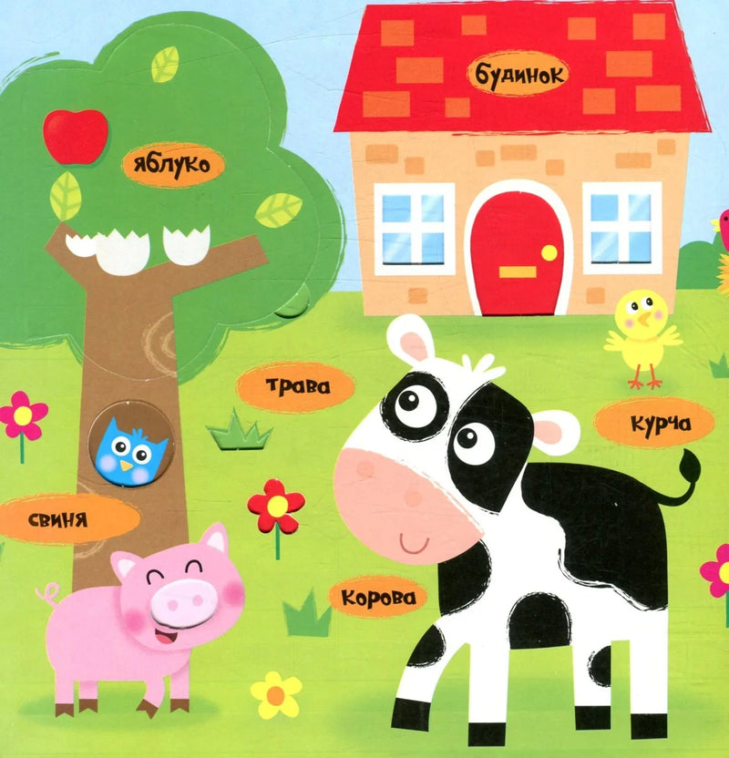 Яскрава ілюстрована сторінка дитячої книжки з тваринами та назвами — дитячі книжки українською | BookCafe