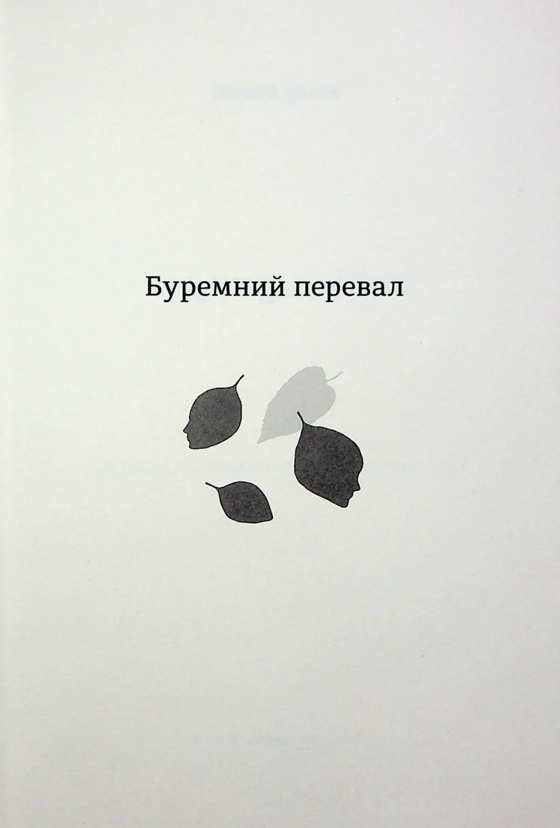 Обкладинка книги «Буремний перевал» з мінімалістичним дизайном та силуетами листя — українська класика | BookCafe