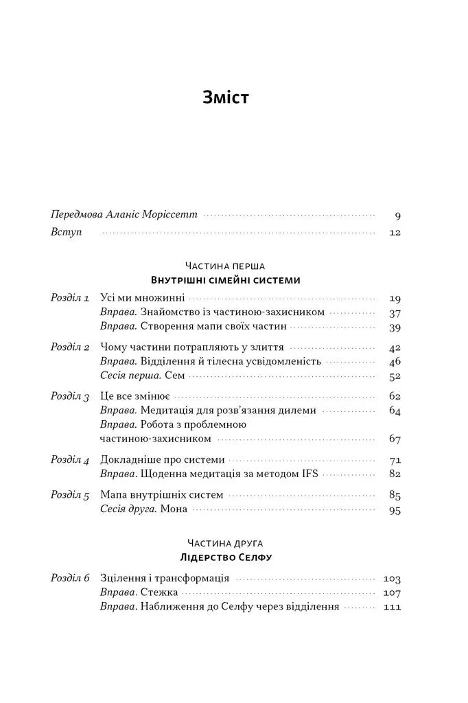 Зміст української книги з розділами про внутрішні системи та лідерство Селфу — книги для саморозвитку | BookCafe