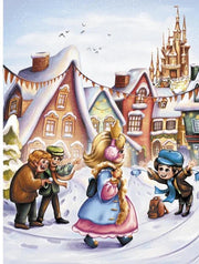 Ілюстрована обкладинка дитячої книжки з казковим зимовим містечком — дитячі книжки українською | BookCafe
