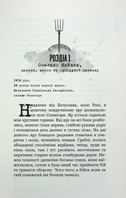 Ілюстрована сторінка української книги з декоративним текстом та символічним малюнком — українська книгарня онлайн | BookCafe