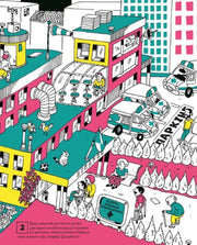 Яскрава ілюстрація дитячої книжки з містом, лікарнею та дітьми — дитячі книжки українською | BookCafe