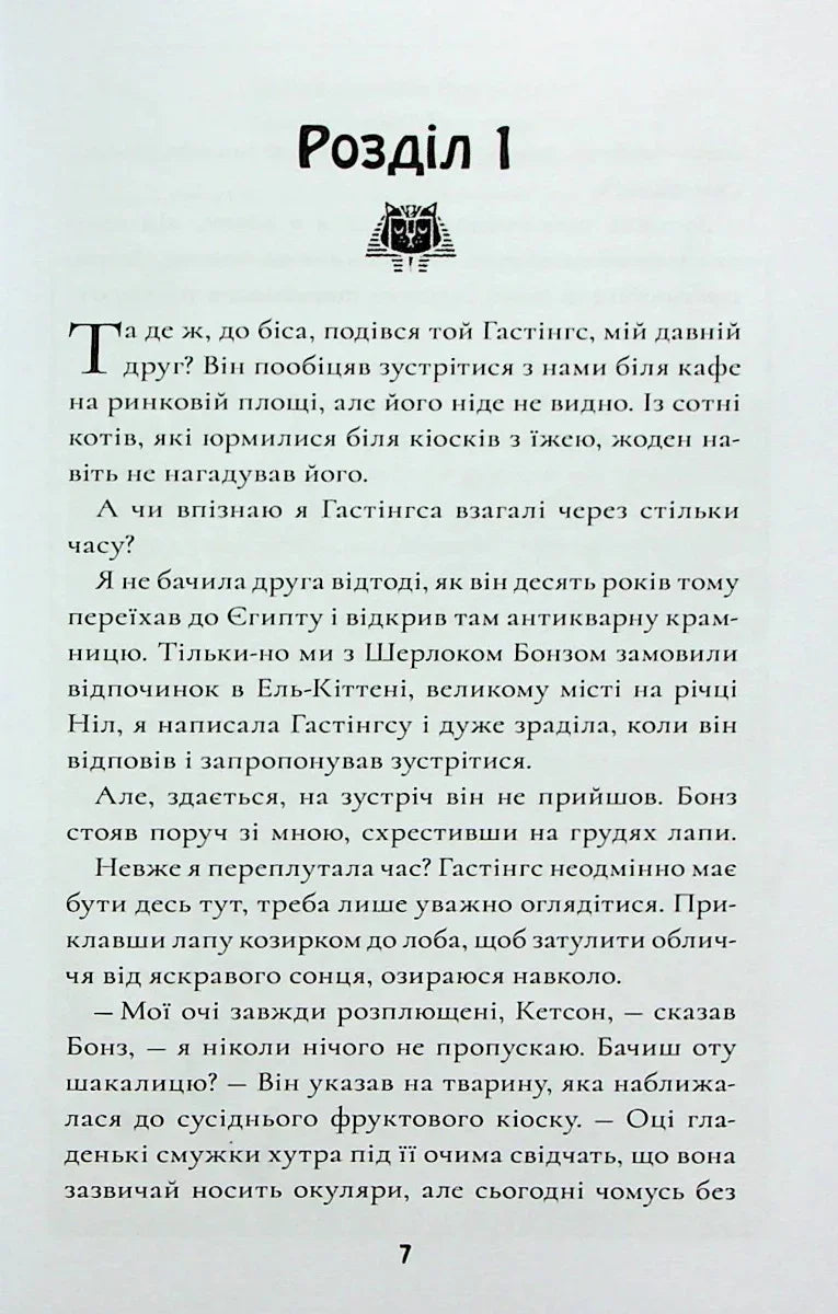 Ілюстрована сторінка української книги з текстом та малюнком кота — українська книгарня онлайн | BookCafe